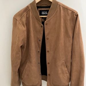 Brown faux suede jacket - mens
